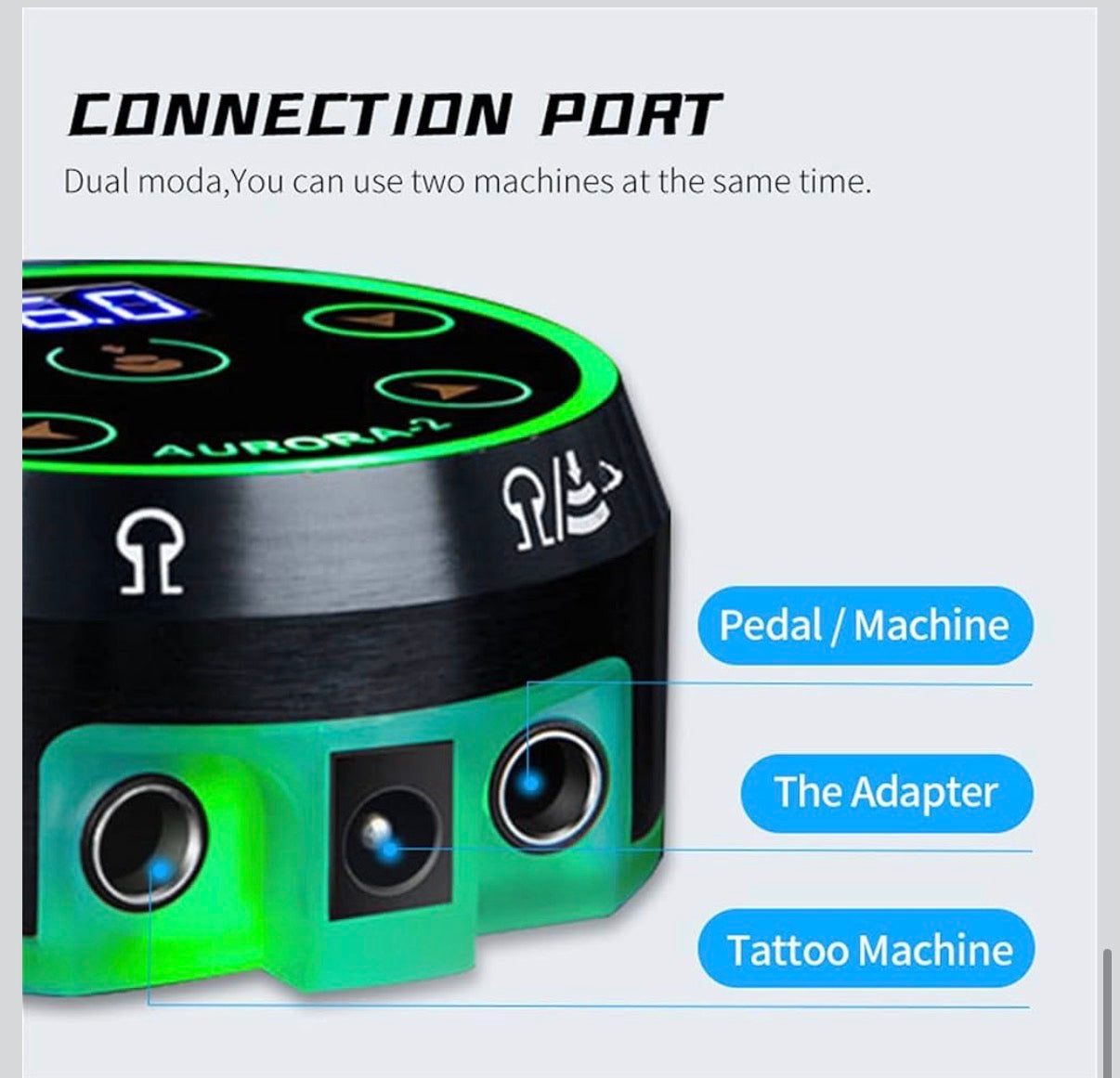 Aurora 2 magnetic Power supply for PMU/Tattoo Machines