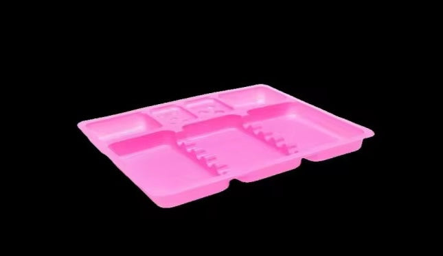 Pink disposable trays