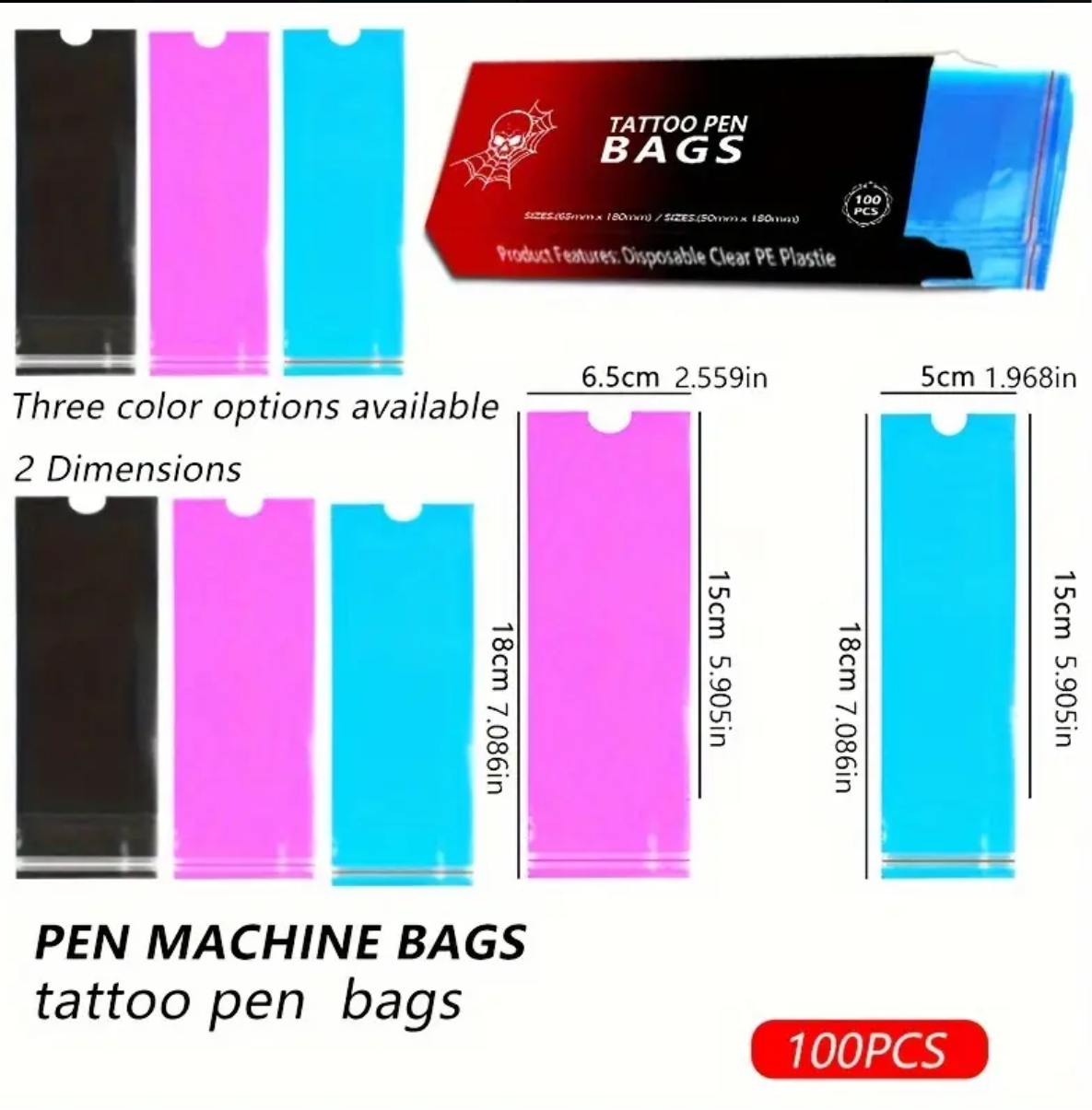 Self adhesive pen bags 100pcs