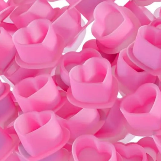 Heart silicone cups 100pcs (various colors)