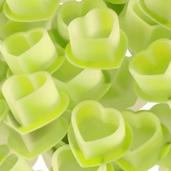 Heart silicone cups 100pcs (various colors)