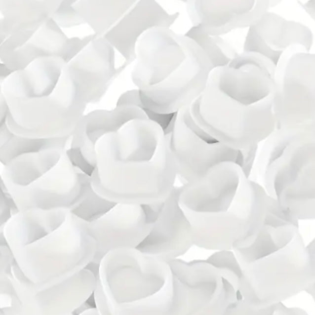 Heart silicone cups 100pcs (various colors)